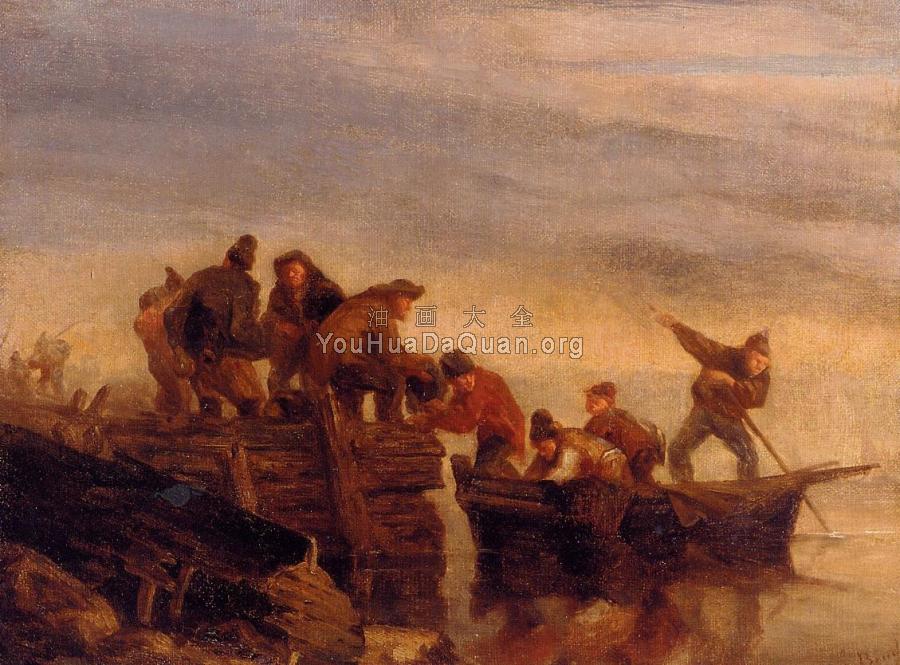 Fishermen by the Water - 尤金·布丹